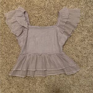 Elegant Lavender Ruffle Sleeve Top